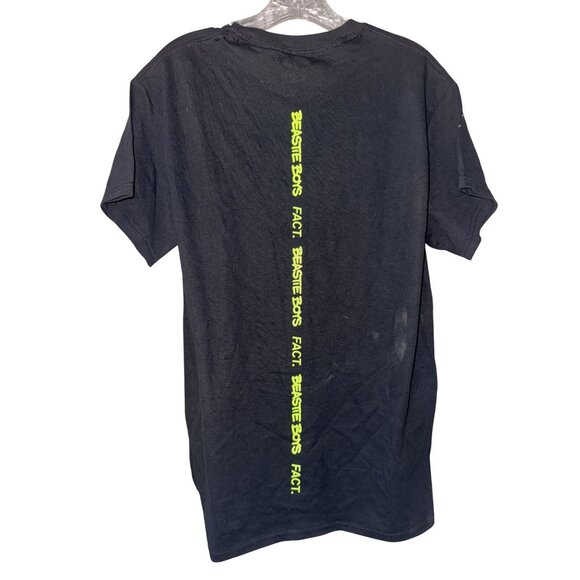 Beastie Boys FACT Graphic T-Shirt Black Medium Neon Green Print - Picture 4 of 4